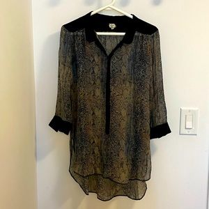 Aritzia Wilfred Silk Snakeskin Tunic, Size M